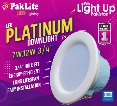 Pack of 3 Paklite LED Platinum 7W 3/4"