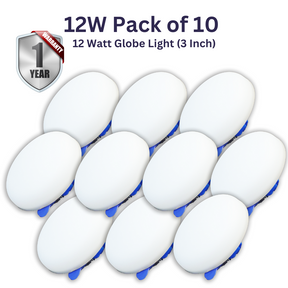 DELTALITE 12 WATT GLOBE LED BULB DOWNLIGHT PACK OF 10 (3 INCH)