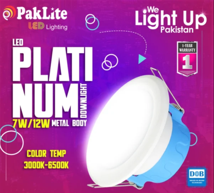 PACK OF 3 PAKLITE LED DL PLATINUM 7W 3"