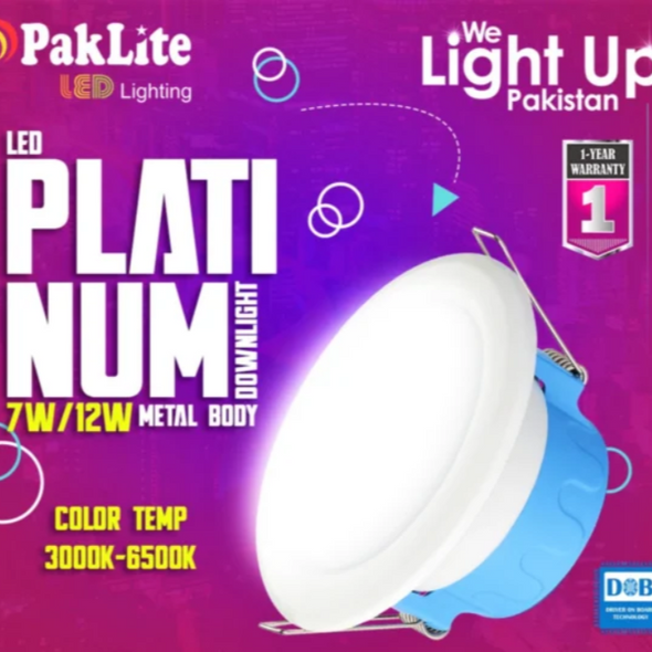 PACK OF 3 PAKLITE LED DL PLATINUM 12W 3"