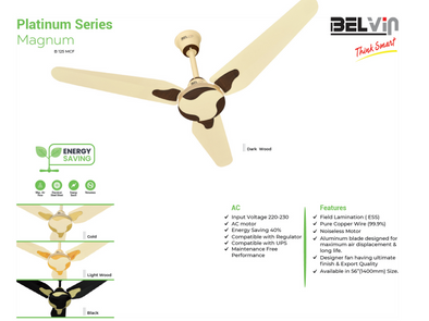 BELVIN CEILING FAN MAGNUM MODEL (INVERTER 30 WATT) REMOTE CONTROL RF